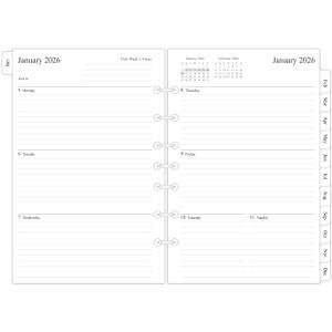 newestor 2026 Weekly & Monthly Planner Refill, 5-1/2" x 8-1/2", Jan 2026 to Dec 2026, 7-Hole Punched for Mini Binders (Classic (Size 4) - 5.5x8.5)