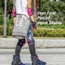 2pm Sports Vinal Girls Adjustable Inline Skates with Light up Wheels Beginner Skates Fun Illuminating Roller Skates for Kids Boys and Ladies - Violet Medium(1Y-4Y US)