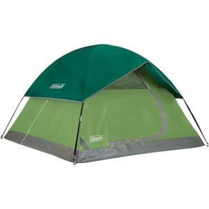 Coleman Sundome Camping Tent with Rainfly, 2/3/4/6 Person Tent Sets Up in 10 Mins, Weatherproof Shelter for Camping, Festivals, Backyard, Sleepovers, & More (PFAS-Free, Spruce Green)