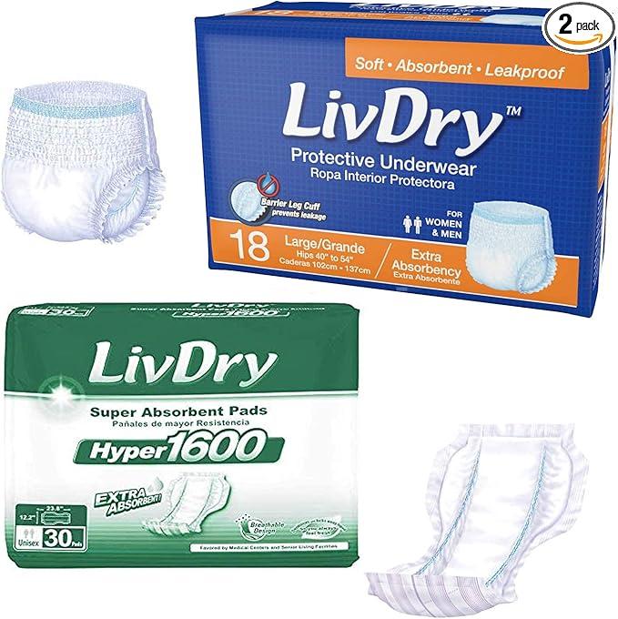 4 Packs of Adult diapers 16 Per Pack Large