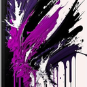 Large Modern Abstract Canvas Wall Art For Living Room Purple Black White Minimalist Wall Art Deco Posters Prints For Bedroom Office