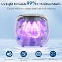 Ultrasonic Retainer Cleaner Machine, 48kHz Dental Cleaning Pod for Night Guards, Mouth Guards, Aligner, Braces, Toothbrush, Jewelry, Ultrasonic Dentures Cleaner with Digital Timer, 220ML, White