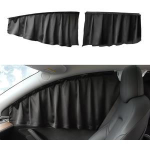 TPARTS Side Window Sun Shade for Tesla Model Y (Including New Model Y Juniper 2025+), Privacy Curtain Blinds Front & Rear Window Shade Blackout Drapes Set of 4