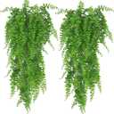 Huryfox Artificial Hanging Plants Fern Vine - Fake Ivy Leaves Decoration for Indoors & Outdoors, Faux Foliage Greenery Decor for Living Room, Kitchen, Balcony, Garden, Bedroom, Farmhouse Aesthetic