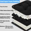 BUYUE Natural Latex Foam Support Chair Cushion for Elderly, 2-Tier Removable, 2-Faced Reversible Recliner Chair Pad Couch Armchair Seat Cushion Replacement, 20" x 20" x 5", Black