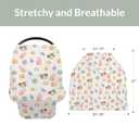 Neutral Summer Beach Car Seat Covers for Babies Surfboard Coconut Seashells Sun Balls Stretchy 5-in-1 Cover Adjustable Infant Carseat Canopy Cover Seaside Holiday Breathable Nursing Cover-Up (One size, Boho)