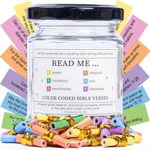 2 x Bible Verses Jar  92 Color-Coded Scriptures, Christian Gift for Women, Men, Friends, Christmas, Sweetest Day, Encouragement & Sympathy