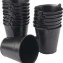 15 Pack 4 Inch Black Iron Pail, Metal Buckets with Handle, Easter Bucket, Pencil Holder and Flower Pots, Used to Carry, Store, or Even Plant, by GENHAKON.