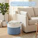 Artfeel 70L Large Cotton Rope Basket, Decorative Woven Blanket Storage for Living Room, Boho Toy Storage & Toy Box for Kids, Versatile Laundry Basket & Nursery Hamper for Blankets(DenimBlue)