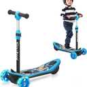 isinwheel 3-Wheel Electric Scooter for Kids Ages 3-8, Kids Electric Scooter for Boys/Girls, Electric Kick Scooter for Kids with Helmet and Protective Gear (Blue)