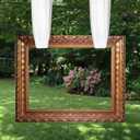 Wenqik Wedding Large Photo Booth Props 35 x 47 Inch Gold Vintage Frame Photo Booth Selfie Frame with 13 ft Ribbon for Wedding Bridal Shower Bachelorette Birthday Creative Friends Party Photobooth