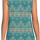 LONGYUAN Womens Tank Tops Summer Sleeveless Tunic Square Neck  (L)