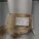 FESHFEN Blonde Wigs with Bangs - Long Layered Straight Light Blonde Natural Looking Synthetic Hair Wig for Women Daily Party Use, 18 inch