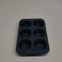 Monfish Muffin Pan 6 Jumbo Cup Carbon Steel Haze Blue non Stick Coating Muffin cupcake Tin 3.5inch cup Roy blue
