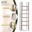 Decorative Wooden Blanket Ladder for the Living Room and Bedroom, 5ft 8 inch, Pine Wood Quilt Ladder, 6-Tier Wall Leaning Blanket Rack Stand, Farmhouse Blanket Ladder for Home Dcor N Display.(Brown)