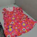 Ladies Hippy Costume 60s/70s Pink Dress + Headband (XX-Large)