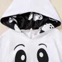 Baby Boy Girl Unisex Ghost Halloween Outfit - Infant's 1st Halloween Clothes (White)