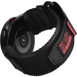 Nereides Band Compatible with Samsung Galaxy Watch 7 6 5 4 40mm 44mm/Watch 6 4 Classic/Galaxy Watch 5 Pro/Galaxy Watch 3/Classic 41mm/Active 2, 20mm Nylon Sports Strap for Men Women(Black,XL)