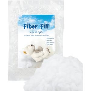 Jmuiiu 1.8oz Polyester Fill, Premium Polyester Fiberfill, Recycled Polyester Fiber, Stuffing for Stuffed Animals, High Resilience Stuffing Fluff Fiberfill for Filling, Animals