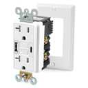 Delgada 20A GFCI Outlet Electrical Outdoor Outlet Weather Resistant Tamper-Resistant Receptacle with USB Charger LED Indicator Light Wall Plate for Home Kitchen Bathroom