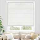 UNISHADES 100% Blackout Cordless Roman Shades for Indoor Windows & French Doors, 34 1/4" W 48" H - Blackout - Natural