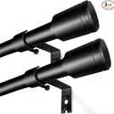 5/8” Diameter Curtain Rods 3045 Inch, for 3039 Inch Windows, Adjustable Splicing Black Curtain Rods for Windows with Brackets, Window Rod Long Small Curtains Rod, 2 Pack
