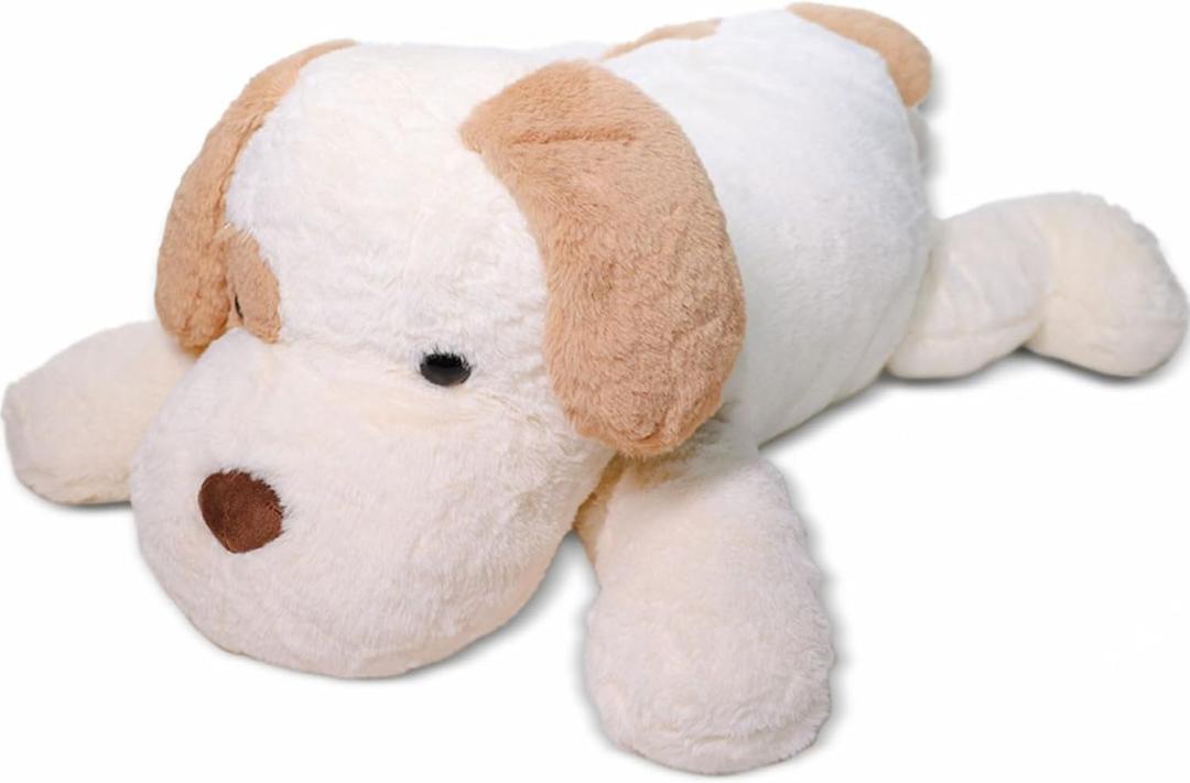 Large 6 lbs Cream Luxury Weighted Dog - 27 inch Weighted Plush Animal for Adults, Kids, Boys and Girls