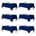 sancua Navy Blue Tablecloths for 8 Foot Rectangle Tables, 6 Pack - 60x120 Inch - Washable Fabric Cloth Table Cloth, Reusable Polyester Table Covers for Wedding Party, Banquet, Independence Day