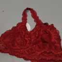 Avidlove Bralettes for Women Lace Bra Non Padded Racer Back Bralette Deep V Triangle Sexy Everyday Lingerie Bras (Small, Wine Red)