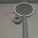 Electric Fly Swatter Racket, Mosiller 2 in 1 Bug Zapper with Type-C Rechargeable Base, 4000V Mosquito Killer with 3-Layer Safety Mesh for Pest Insect Control for IndoorOfficeCamping(Grey-1 Pack)