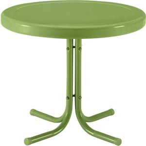 Crosley Furniture Griffith Weather Resistant Retro Metal Outdoor Side Table for Patio, Deck, Porch, Oasis Green