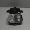 1.8L+0.5L Heated Lunch Box for Men, 80W Electric Lunch Box with Long-handled Utensils for Adults, 12V/24V/110V Lonchera Elctrica Porttil, Portable Food Warmer for Car/Truck/Office (Black)