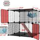 STILLCOVE Medium Cat Cage Indoor, with Hammock & Anti-Tip Kit | with Paw-Friendly Platform and Ramp, 2-Tier Widened Design, DIY, Multi-Door Design, Kitten Enclosure Pet Playpen for Kitty