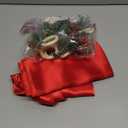 16 PCS Christmas Napkins and Rings Set 8 PCS Red Cloth Napkins & 8 PCS Christmas Napkin Rings Snowy Pine Cone Poinsettia Red Berry Wood Napkin Ring Holders Decor for Holiday Party Gathering Dinner (Middle)