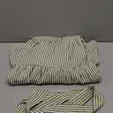 Women's Striped Stand Ruffle Collar Maxi Dress Half Sleeve Button Down Flowy Belted Beach Vacation Dress, Size XL (Green)