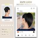 Clip on Ponytails for Women - 10 Inch Short Black Ponytail Extension, Straight Pony Tails Hair Extensions, Synthetic Hair Extensions Ponytail, Natural Hair Pieces for Women (Color: Black)