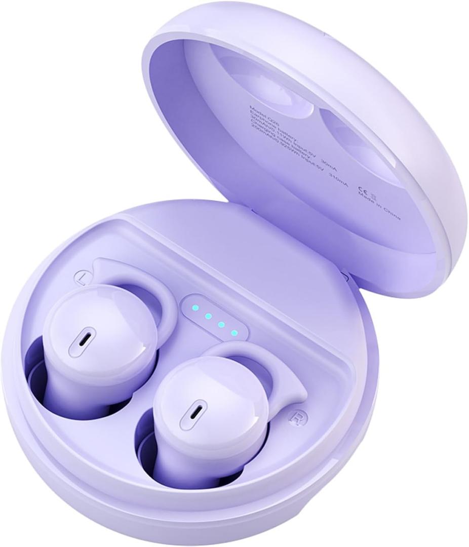 Sleeping Ear Buds Sleep Earbuds for Side Sleepers, Sleep Headphones for Sleeping on Side, Purple Invisible Small Tiny Micro Mini Earbuds Wireless Bluetooth Earphones for Small Ear Canal Women