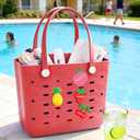Beach Tote Bag for Women - Chic & Durable EVA Rubber Beach Bag Waterproof, Sandproof Cave Bags, Large Capacity Pool Bag with Handles - Perfect for Beach, Pool, Gym, Travel & Everyday Essentials