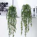 Artificial Hanging Plant 2 Pcs Faux Plant Ivy Vine Faux Eucalyptus Vines Fake Potted Greenery for Wall Living Room Home Shelf Office Bathroom Outdoor Indoor Decor (Type 1)