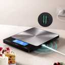 Food Scale -33lb Digital Kitchen Scale for Food Ounces Grams Rechargeable 304 Stainless Steel,Batteries and Type-C Charging | Perfect for Meal Prep, Cooking, and Baking, Black (Medium)