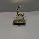 Deer Christmas Stocking Hanger for MantelReindeer Christmas Stocking Holder for Fireplace Mantel Hooks Hanger for Christmas Deer Stockings Clip for Christmas Decoration (Gold Deer)