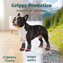 Dog Shoes for Small Dogs, Anti Slip Senior Dog Boots for Hardwood Floors, Paw Protectors for Hot Pavement & Snow, Breathable Non Slip Dog Booties with Double Straps, Black Size 1