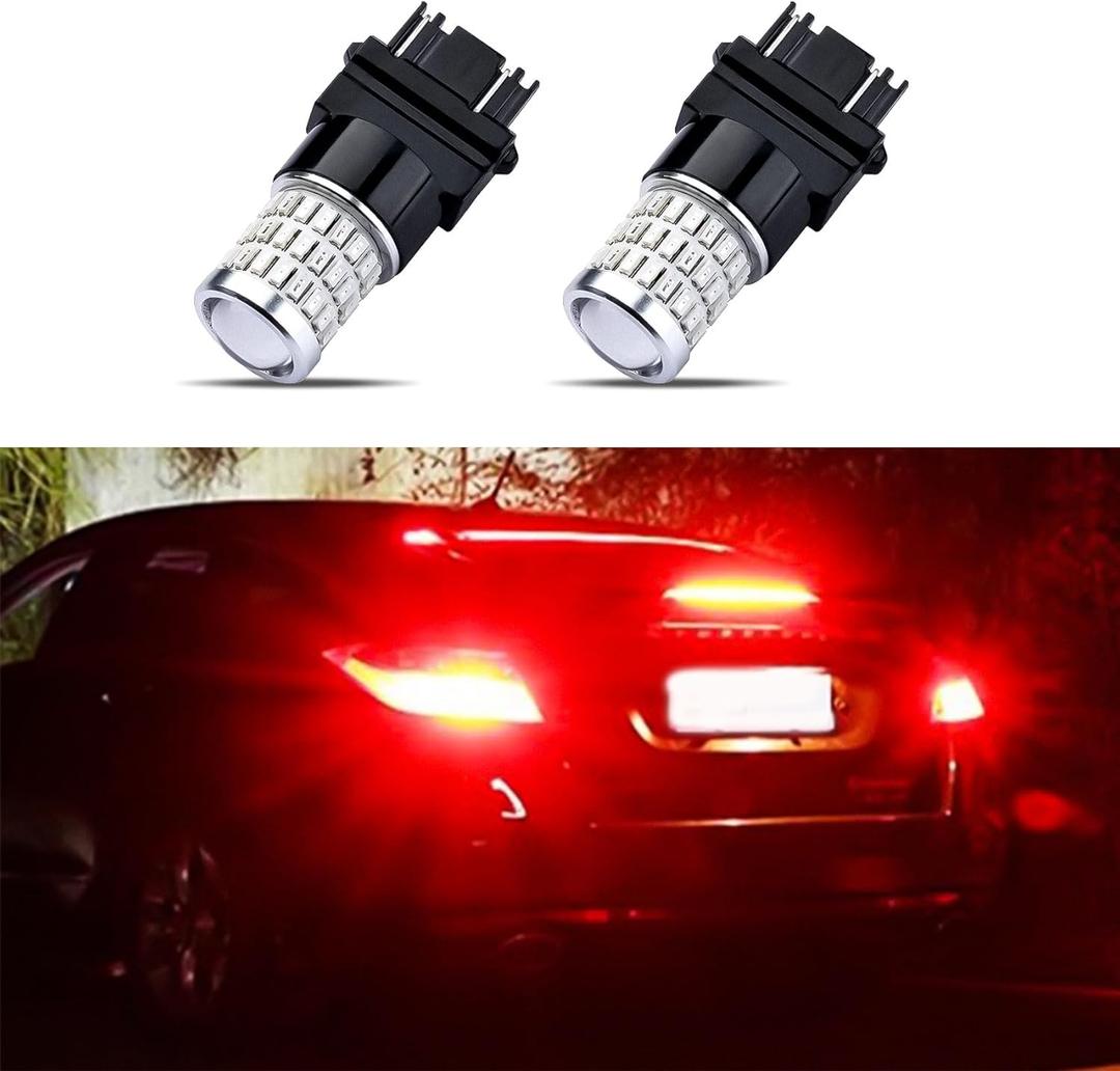 2Pcs 3157 LED Bulbs, 3056 3156 3057 4157 LED Replacement Bulbs, Super Bright LED Turn Signal Bulbs for Front Rear Turn Signal Light Blinker Parking Side Marker Brake Lights (Brilliant Red)