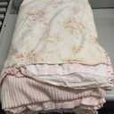 Bow Bedding Duvet Cover Full Girls Pink Floral Duvet Cover Set Romantic Princess Style Bowknot Bedding Set Ultra Soft Reversible Garden Flower Comforter Cover 3Pcs