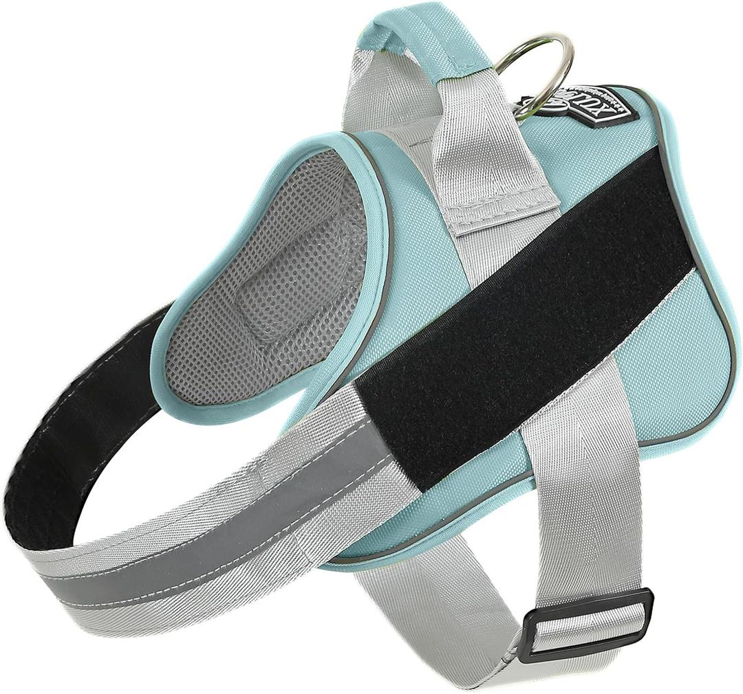 Bolux Dog Harness, No-Pull Reflective Dog Vest, Breathable Adjustable Pet Harness with Handle for Outdoor Walking - No More Pulling, Tugging or Choking (Large (Pack of 1), BabyBlue)