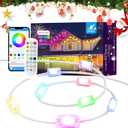 Permanent Outdoor Lights for House, 200Ft Smart RGB+IC Outdoor Decor Lights, 75 Scene Modes, APP & Remote Control, IP67 Waterproof, for Christmas, Daily & Holiday, House Roof Lighting