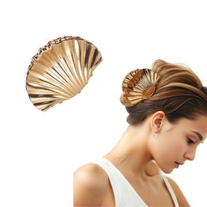 2'' Shell Hair Clip, Small Gold Seashell Hair Clips Mermaid Hair Accessories, Mermaid Costume Women,Metal Seashell Hair Claw Clip, Mermaid Outfit for Women Girls (1 Count (Pack of 1))