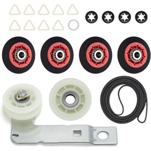 WED8300SW0 Dryer Repair Kit Drum Roller, idler Pulley, Belt Compatible with Whirlpool WED5500XW0 WED9400SB0 WED9400SW2 WED9200SQ0 WED9400SW0 WED5100HC0 WED9150WW0 MEDC465HW0 WED9200SQ1 WGD9200SQ0