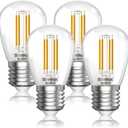 Bonlux E26 12V LED Light Bulb 4W S14, 3000K Warm White, Low Voltage E26/E27 LED Bulb for Off-Grid Solar Systems, RV, Marine, Garage, Landscape Lighting - AC/DC 12-24V,Pack of 4