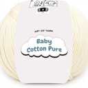 Babe Cotton Pure 50% Cotton 50% Acrylic Fine 2 Yarn Soft Smooth Summer for Knitting, Crocheting, Amigurumi, Baby Blankets Garments Total 150g (5.28 Oz), 495m (541.32Yds) 3 Skein 99402